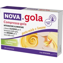 Nova.Gola 20 Compresse Gusto Miele E Limone- Integratore Per La Gola