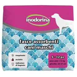 12 Fasce Assorbenti Per Cani Maschi Taglia S 22-37 Cm
