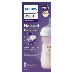 Avent Natural Response - Biberon Rosa 1m+ 260 Ml