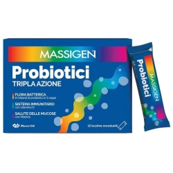 Massigen Probiotici Tripla Azione 12 Stickpack - Integratore Di Fermenti Lattici Vivi