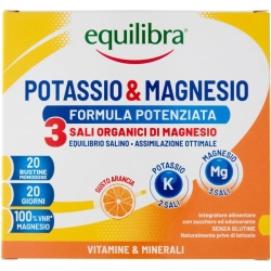 Equilibra Potassio & Magnesio 20 Bustine Formula Potenziata - Integratore Di Minerali