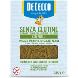 DE CECCO Penne Rigate N.141 Con Piselli - Pasta senza glutine 250 G