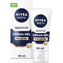 Nivea Men Sensitive - Crema Gel Viso E Barba Uomo 50 ml