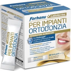 Forhans PerImpianti & Ortodonzia 30 stick - Integratore di Lattoferrina e Biotina