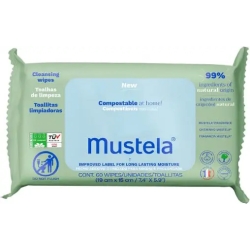 Mustela Salviette compostabili all'acqua profumate - 60 salviettine