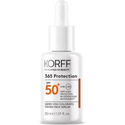 Korff Crema Solare Viso 50+ SPF Siero Protettivo Colorato 365 Protection Protezione Molto Alta 50 ml