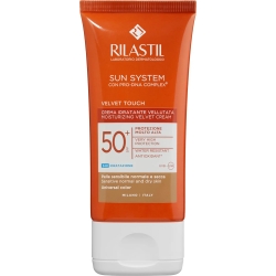 Rilastil Crema Solare Viso 50+ SPF Colorata Idratante Sun System Velvet Touch Protezione Molto Alta 50 ml
