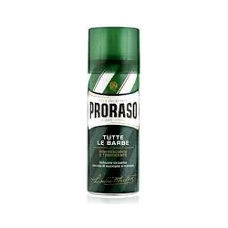 PRORASO schiuma da barba rinfrescante e tonificante olio di eucalipto e mentolo per tutte le barbe verde 400ml
