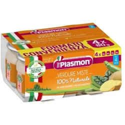 Plasmon 100% Naturale - Omogeneizzato Verdure Miste 4 X 80 G