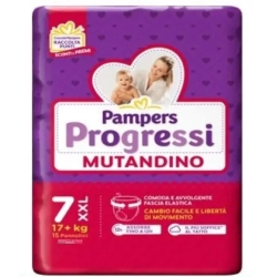 PAMPERS Progressi Mutandino XXL - 15 Pannolini A Mutandina Taglia 7 (17+ Kg)