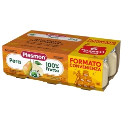 Plasmon 100% Frutta - Omogeneizzato Alla Pera - 6 Vasetti Da 80 G