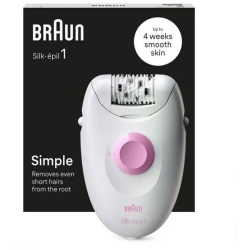 Braun Silk Epil 1 - Epilatore Elettrico Bianco/Rosa