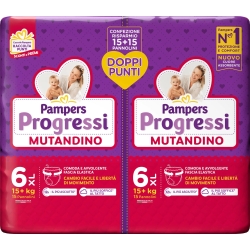 PAMPERS Progressi Mutandino Xl - 30 Pannolini Taglia 6 (15kg+)