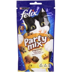 PURINA Felix Party Mix Original - Snack Per Gatti Aromatizzato Con Pollo Fegato E Tacchino 60 G
