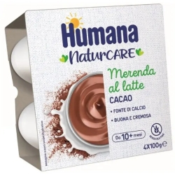 Humana Merenda Al Latte Gusto Latte Cacao - Merenda Per Bambini 4 X 100 G