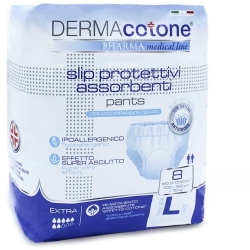 Dermacotone Pants - 8 Slip Protettivi Assorbenti Per Incontinenza Extra Taglia Large