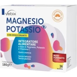Vebix Magnesio Potassio + Con Edulcorante 36 Buste - Integratore Energizzante
