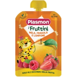 Plasmon I Fruttini Mela Fragola Lampone - Merenda Per L'Infanzia 130 G