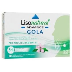 Lisonatural Advance 20 Pastiglie Gusto Mentolo Limone - Caramelle per la gola