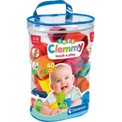 Clemmy - Sacca con 40 mattoncini morbidi 6m+