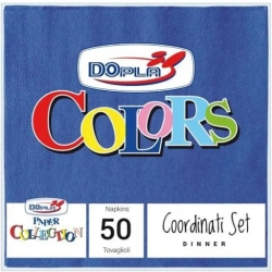 Colors - 50 Tovaglioli Colorati 33 X 33 Cm - Blu