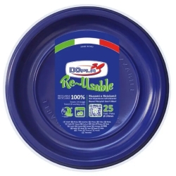 Re-Usable - 25 Piatti Piccoli Riutilizzabili - Blu