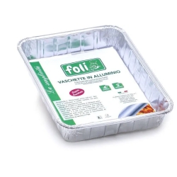 3 vaschette in alluminio senza coperchio da 4 porzioni