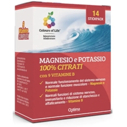 Optima Naturals Magnesio E Potassio 100% Citrati 14 Stick Pack - Integratore Per Il Sistema Nervoso