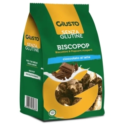 Senza Glutine Biscopop - Biscottini & Popcorn Con Cioccolato Al Latte 80 G
