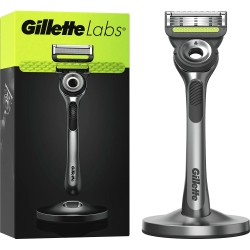 GILLETTE Labs Silver - Rasoio Da Barba - Manico + Lamette Di Ricambio + Base