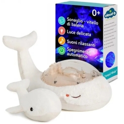 Tranquil Family Whale - Peluche Con Luce Notturna - White