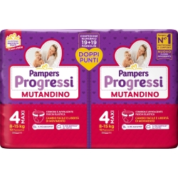PAMPERS Progressi Mutandino Maxi - 38 pannolini a mutandina taglia 4 per bambini 8-15 kg