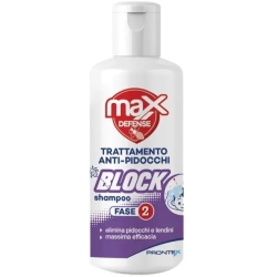 Max Defense Block - Shampoo per rimozione pidocchi 150 ml