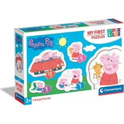 Supercolor My First Puzzle Peppa Pig - 4 Puzzle sagomati 2+ Anni