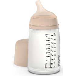 Suavinex ZERO ZERO Medium 3M+ - Biberon anticolica con flusso medio 270 ml - Light nude