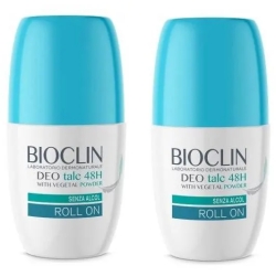 Bioclin Deo talc 48H - Deodorante 2 x 50 ml Roll-on