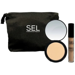 Set Make-Up Viso n.01 - Cipria Compatta + Correttore fluido + Pochette