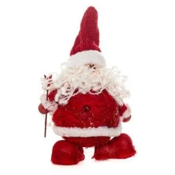 41700A-X - Decorazione Sfera Babbo Natale 17 cm rosso e bianco
