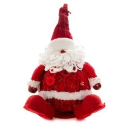 41700A-T - Decorazione Sfera Babbo Natale 17 cm rosso e bianco