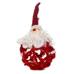41676C-1 - Decorazione Sfera Babbo Natale 25 cm rosso e bianco