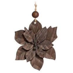 Bra-130 - Decorazione Stella Di Natale 4D Legno 13 cm