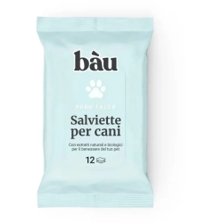 Bau Cosmesi Puro Talco - 12 Salviettine Per Cani 15 x 17 Cm