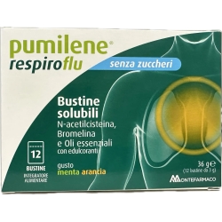 Pumilene Respiroflu Senza Zuccheri 12 Bustine - Integratore Per Le Vie Respiratorie