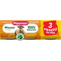Plasmon Omogeneizzato Manzo - 3 Vasetti da 80 g