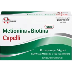 Metionina E Biotina Retard Capelli 30 Compresse - Integratore Per I Capelli