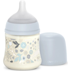 Suavinex Wonderland - biberon a flusso lento 150 ml - Liberty azzurro