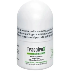 Traspirex Pelli Delicate - Deodorante Antitraspirante Senza Profumo Roll-On 20 ml