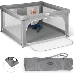 Parco Giochi - Box Pieghevole Misura L 120 x 120 Cm - Grigio