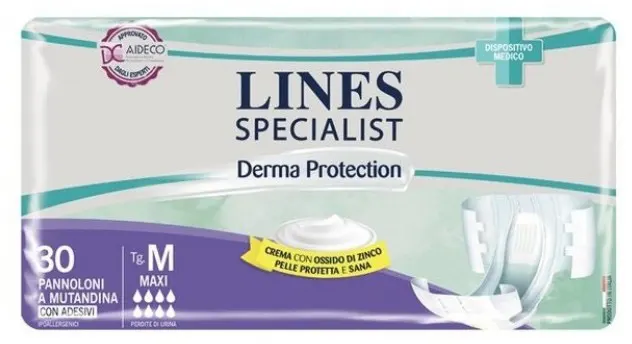 Lines Specialist Derma Protection - 30 Pannoloni Assorbenti A Mutandina Per Incontinenza Maxi Taglia M