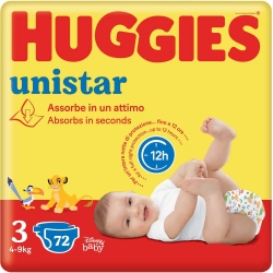 HUGGIES Unistar - 18 Pannolini Taglia 3 (4-9 Kg)